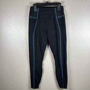 NWOT Nike 7/8 Black Leggings with Blue Accents